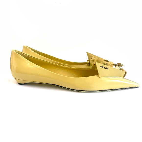 PRADA Bouquet Leather Ballerina Flats - Picture 2 of 5
